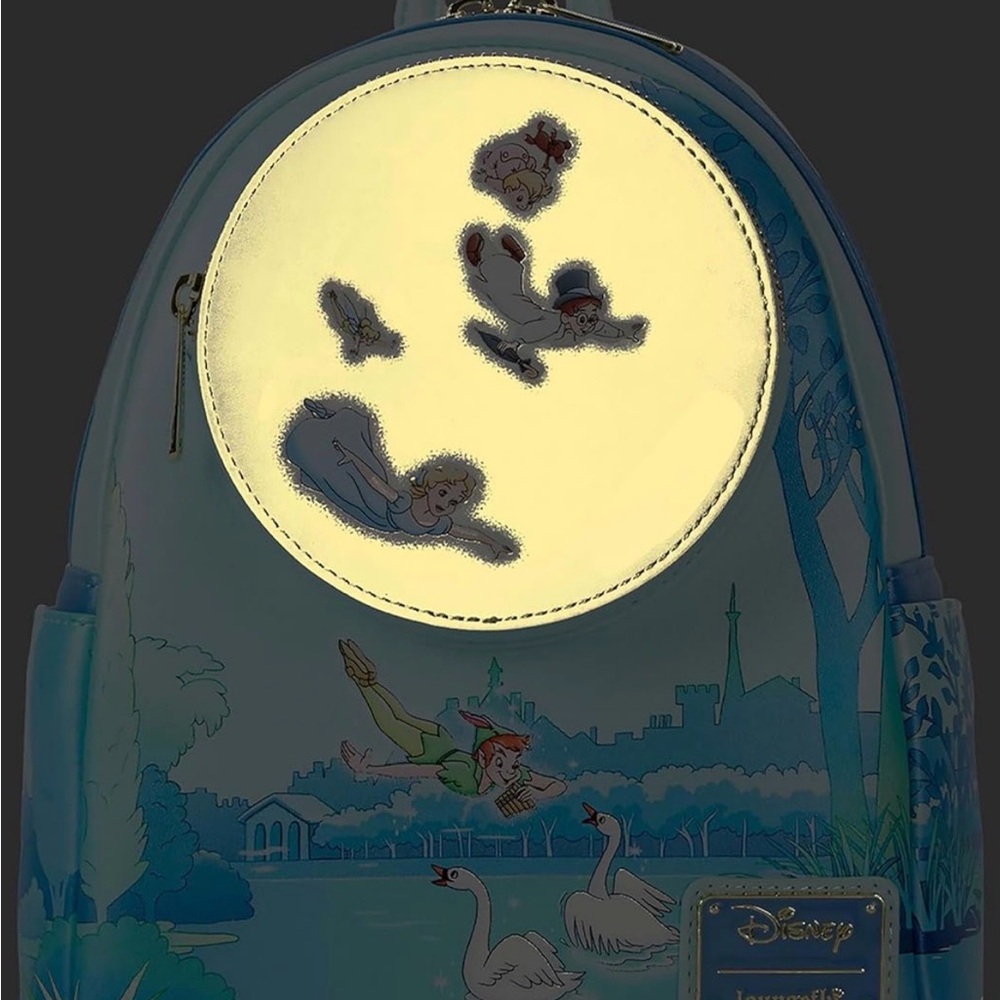 Loungefly Disney Peter Pan Night Glitter Mini Backpack - Picture 2 of 5